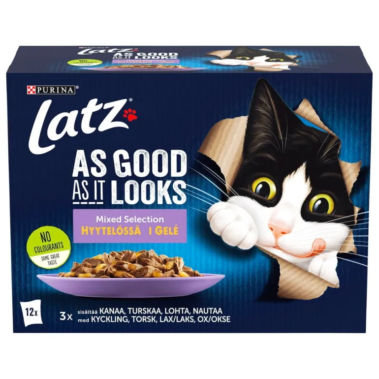 Kissojen märkäruoka Latz