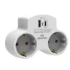 2-osainen haarapistorasia 1xUSB-A 1xUSB-C