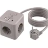 3-osainen jatkojohto 2xUSB-A 1xUSB-C Cube